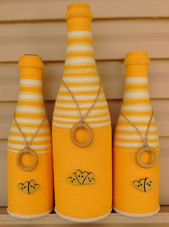garrafas decoradas laranja