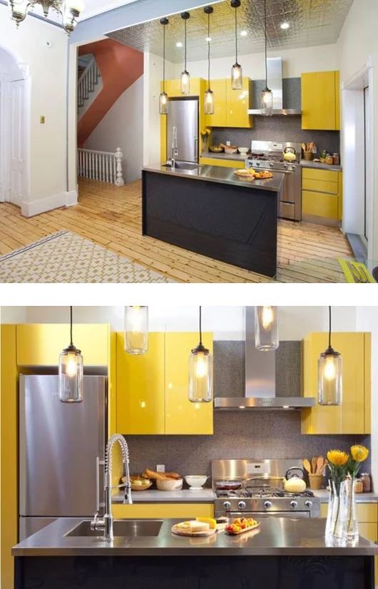 Armário de Cozinha Amarelo e Preto 6