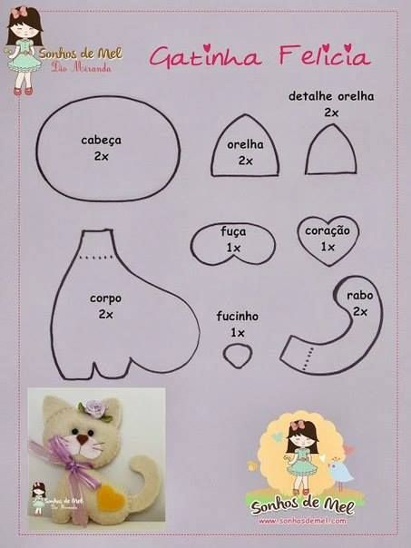 modelo de feltro de gato