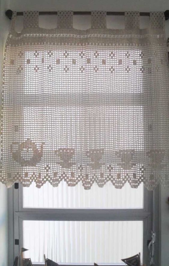 cortina de crochê