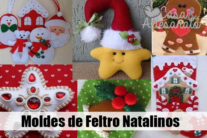 19 Enfeites de Natal em Feltro com Moldes - :: Casa & Artesanato ::