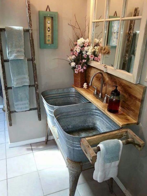 banheiro rústico