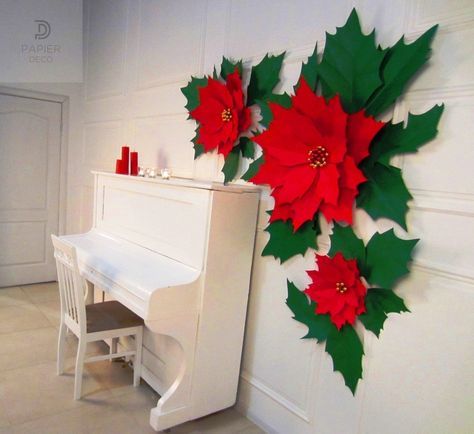 Flores natalinas de papel: Como fazer - :: Casa & Artesanato ::