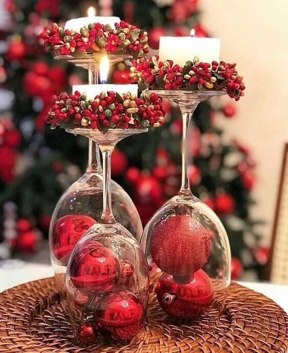 decoração natalina com velas