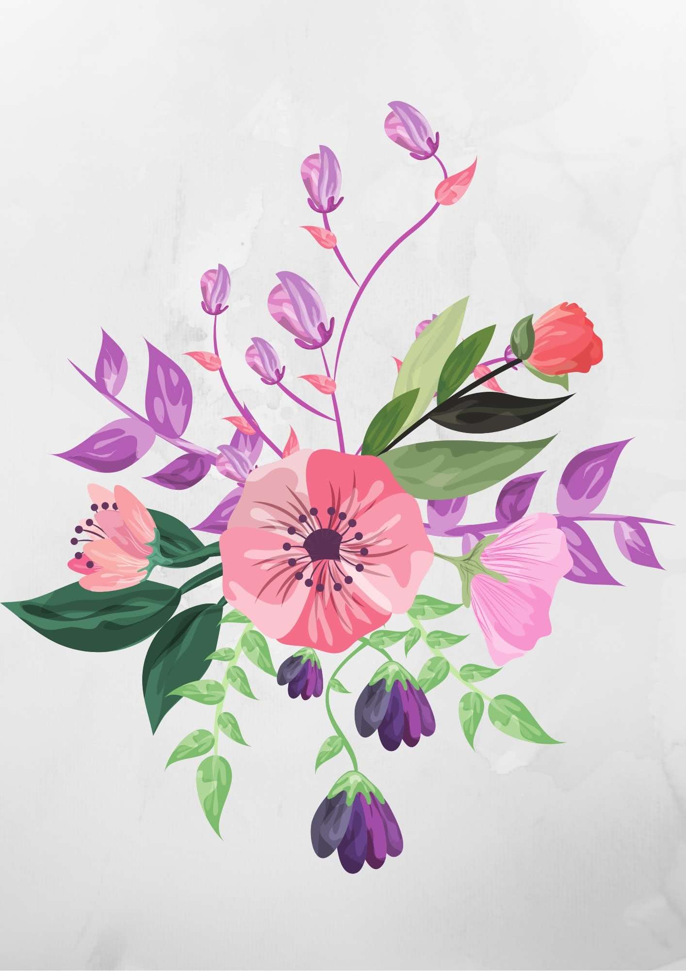 quadro de flores para imprimir