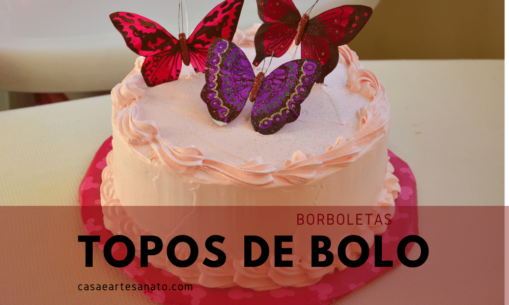 Topo de bolo – Rosas e Borboletas – Cidade da Festa