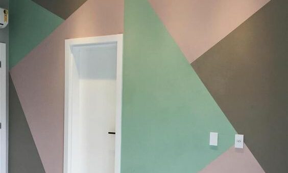 parede pintada com fita