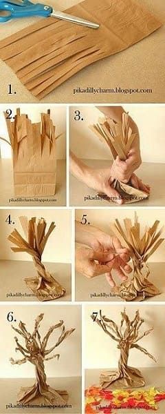 como fazer árvore de papel