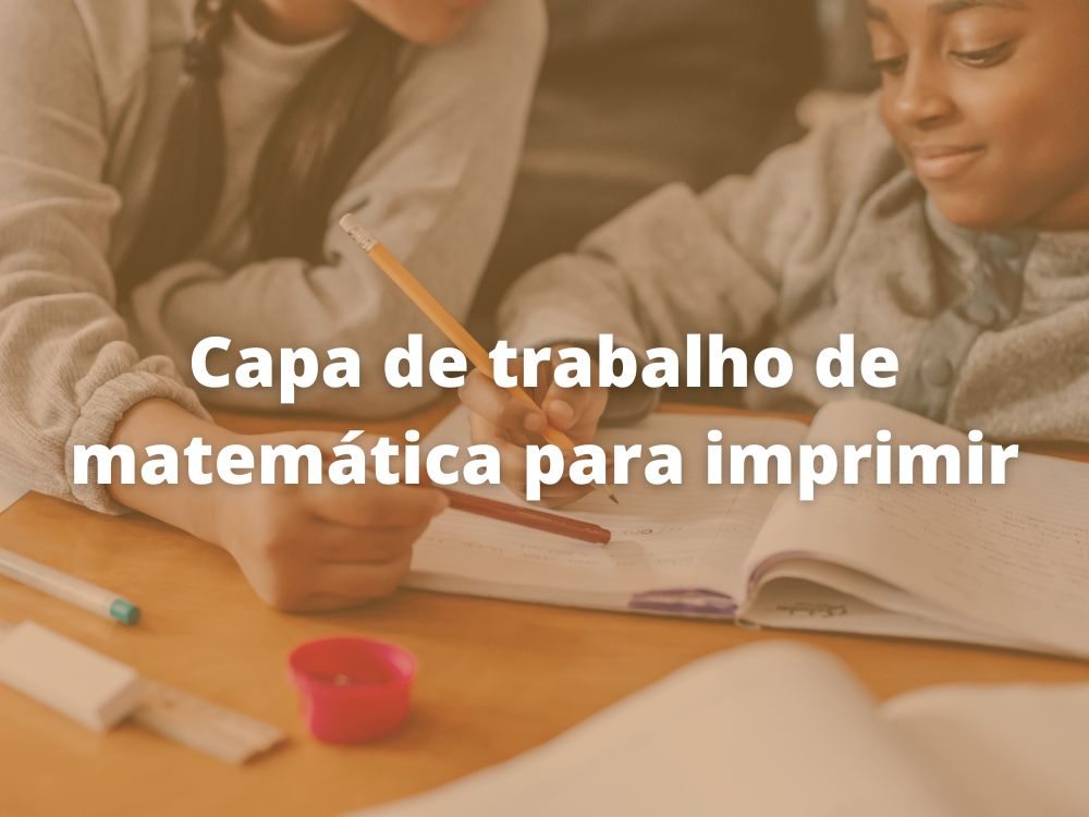 Capa de trabalho de matemática para imprimir