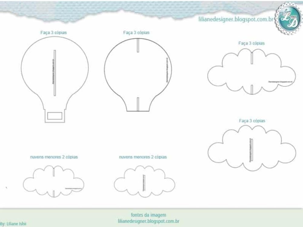 molde de balões para imprimir