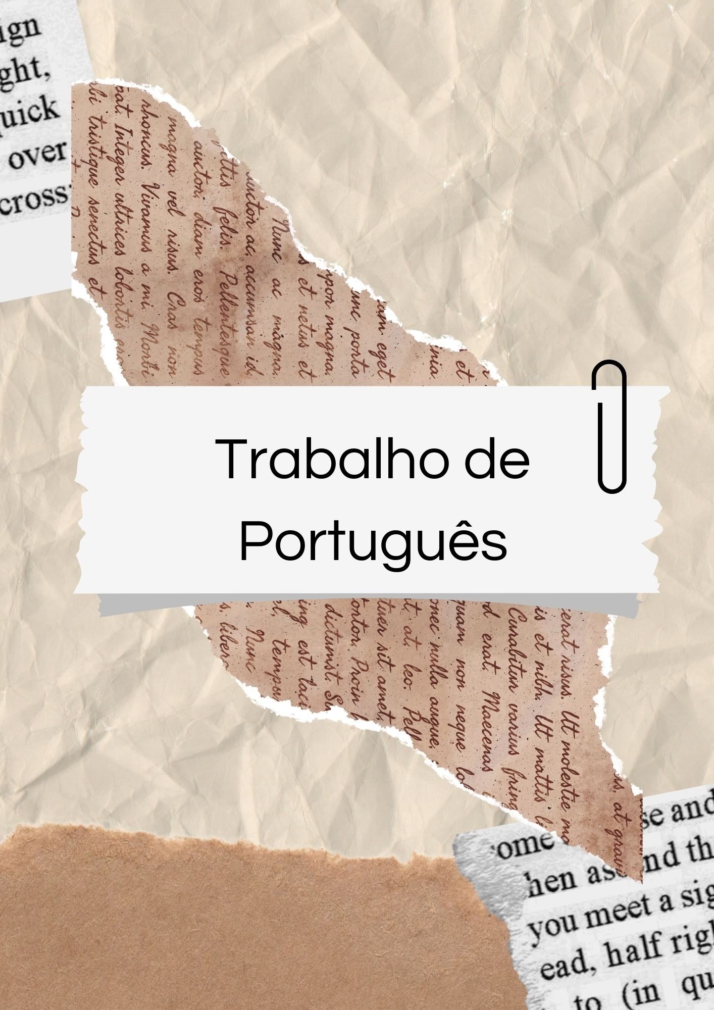 Capa de português para imprimir