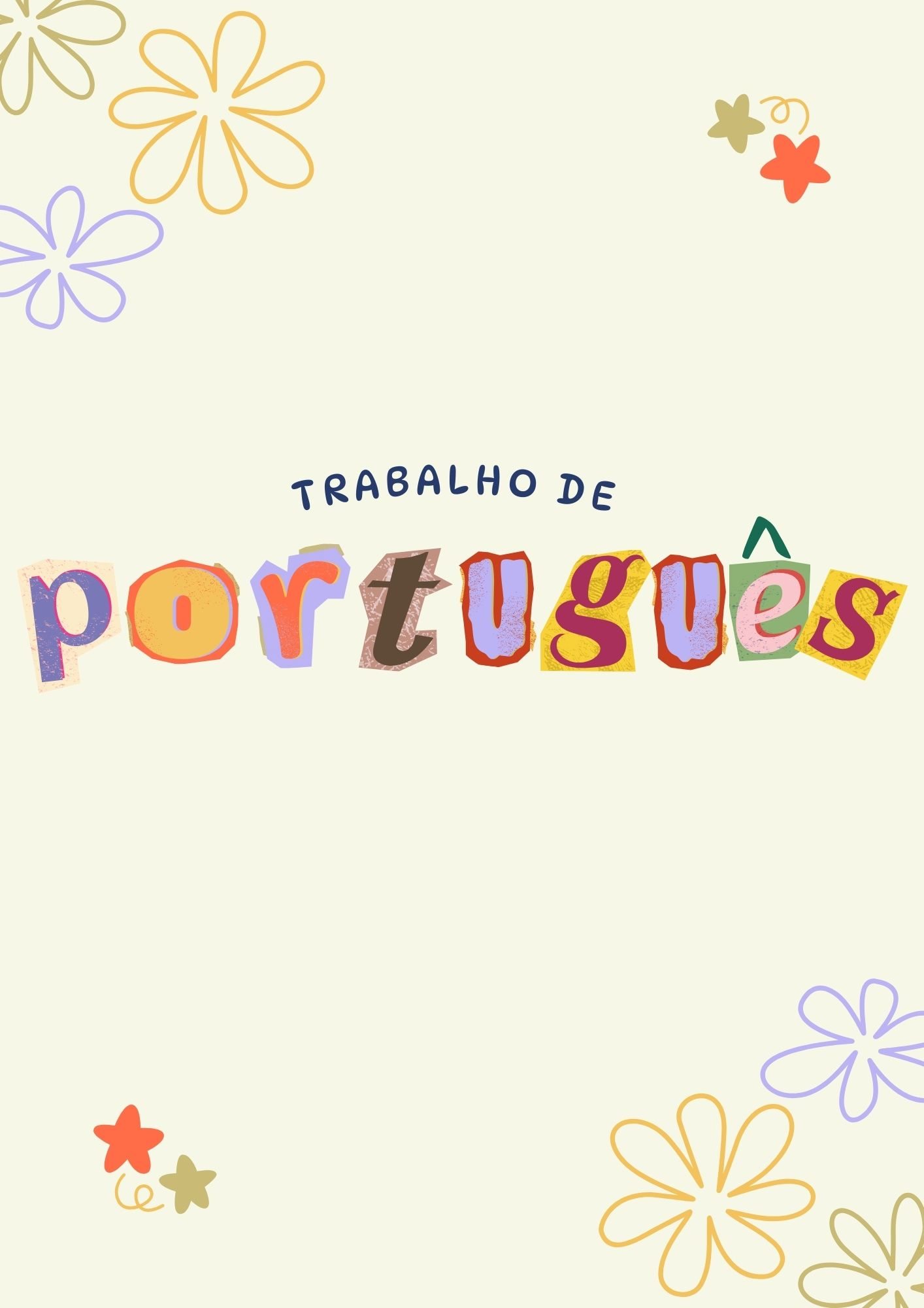 Capa de português para imprimir