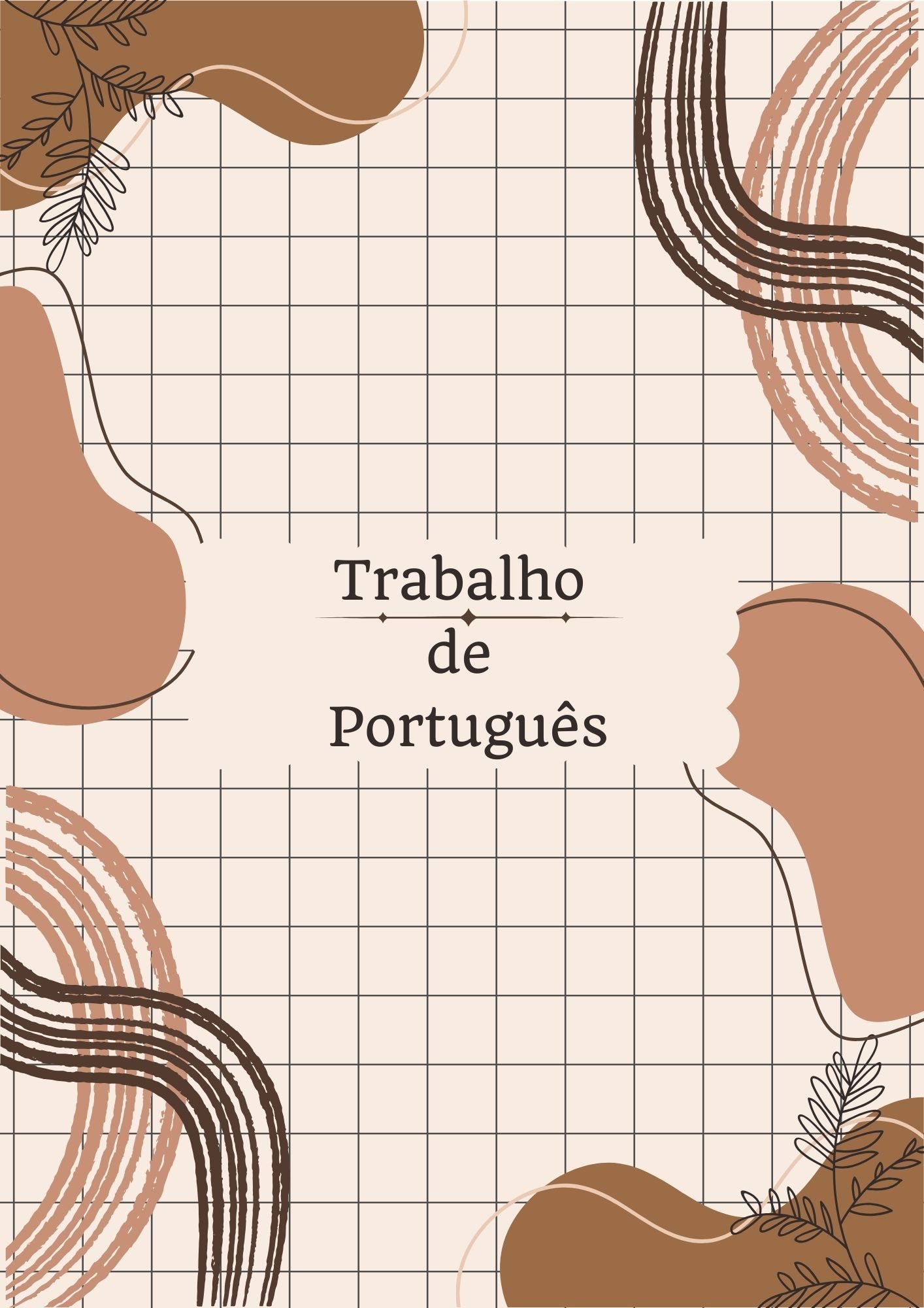 Capa de português para imprimir