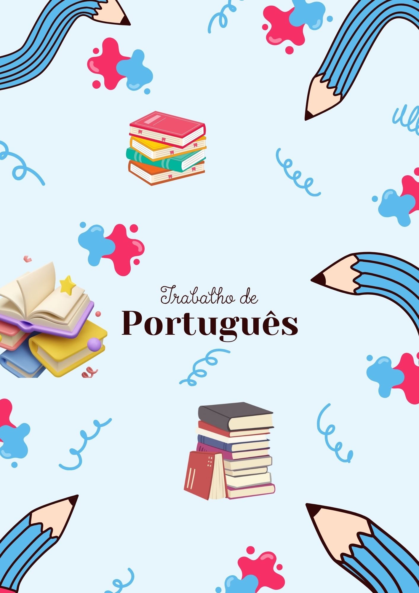 Capa de português para imprimir