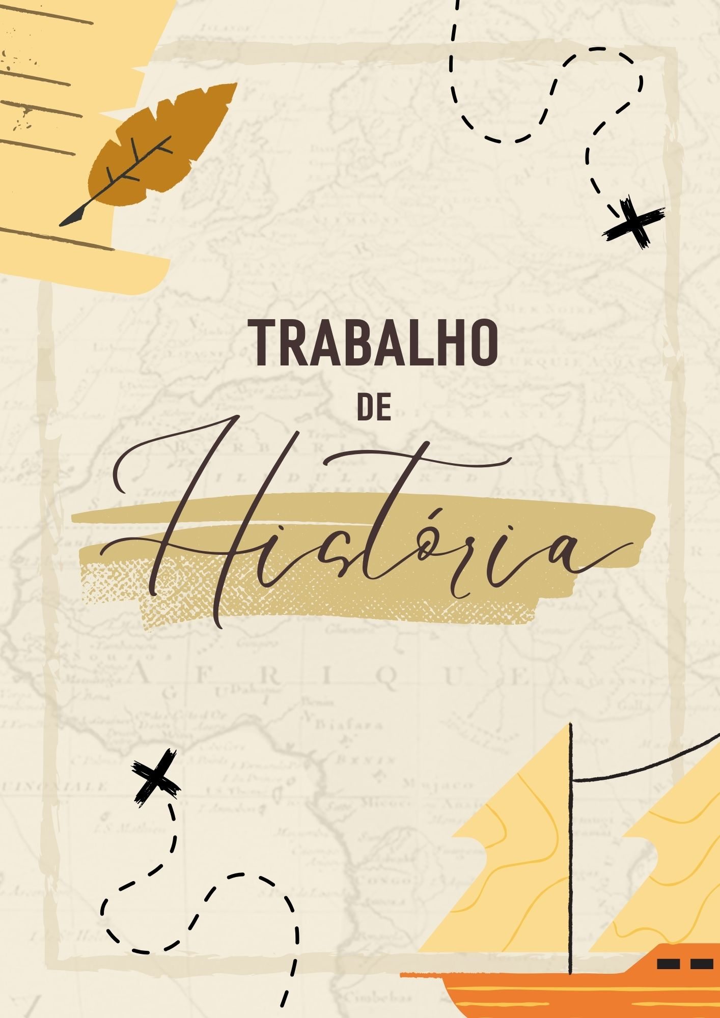 Capa de trabalho de história