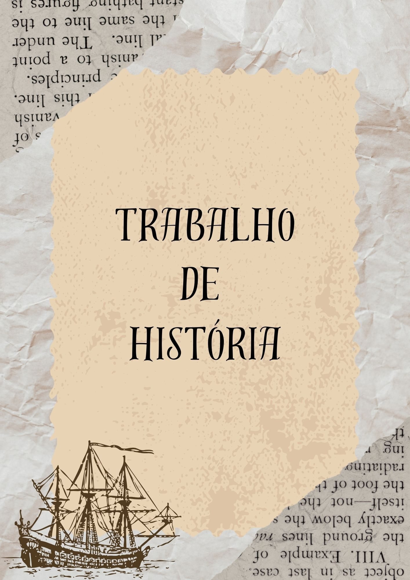 Capa de trabalho de história