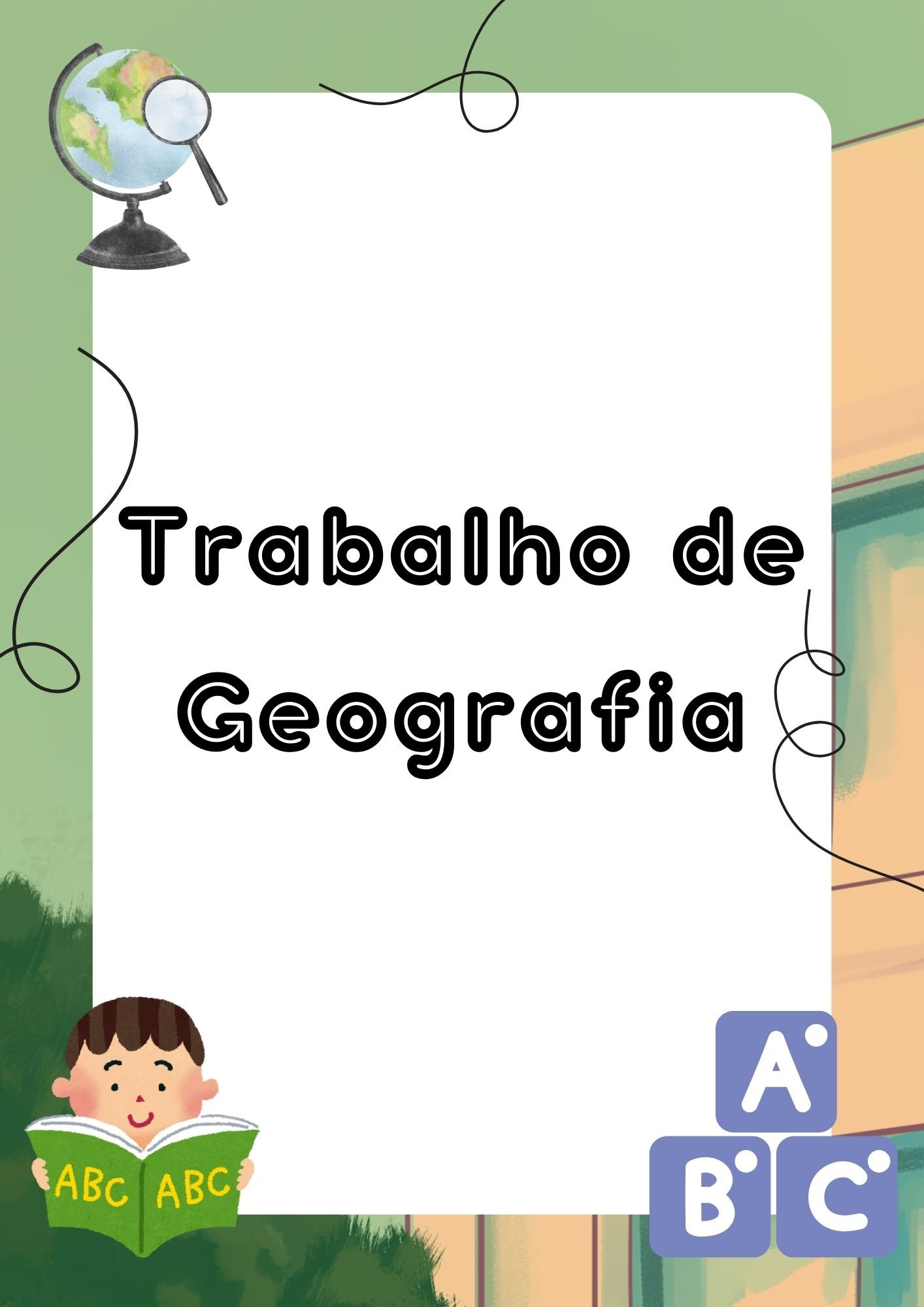 Capas de trabalho de geografia para imprimir