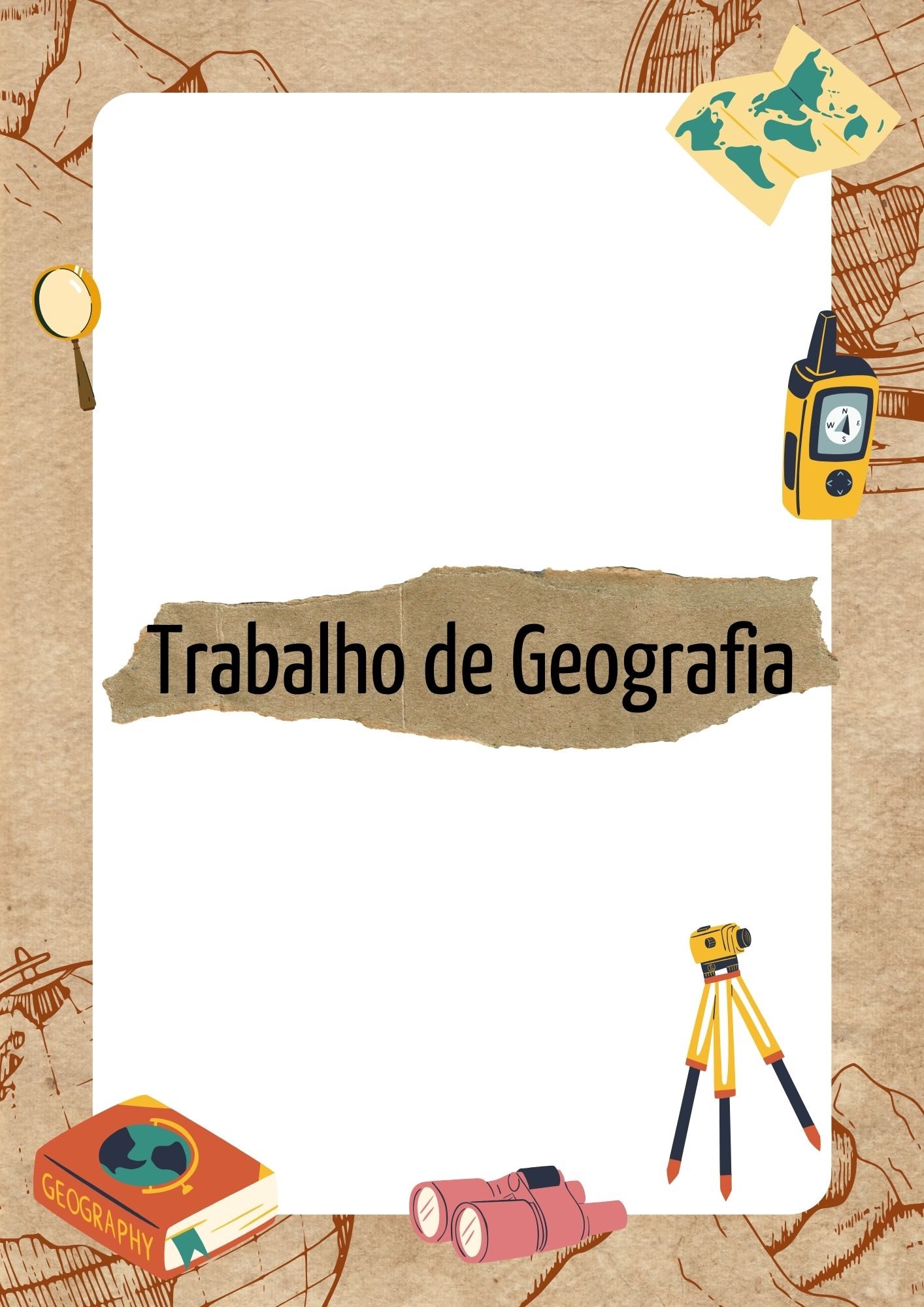 Capas de trabalho de geografia para imprimir