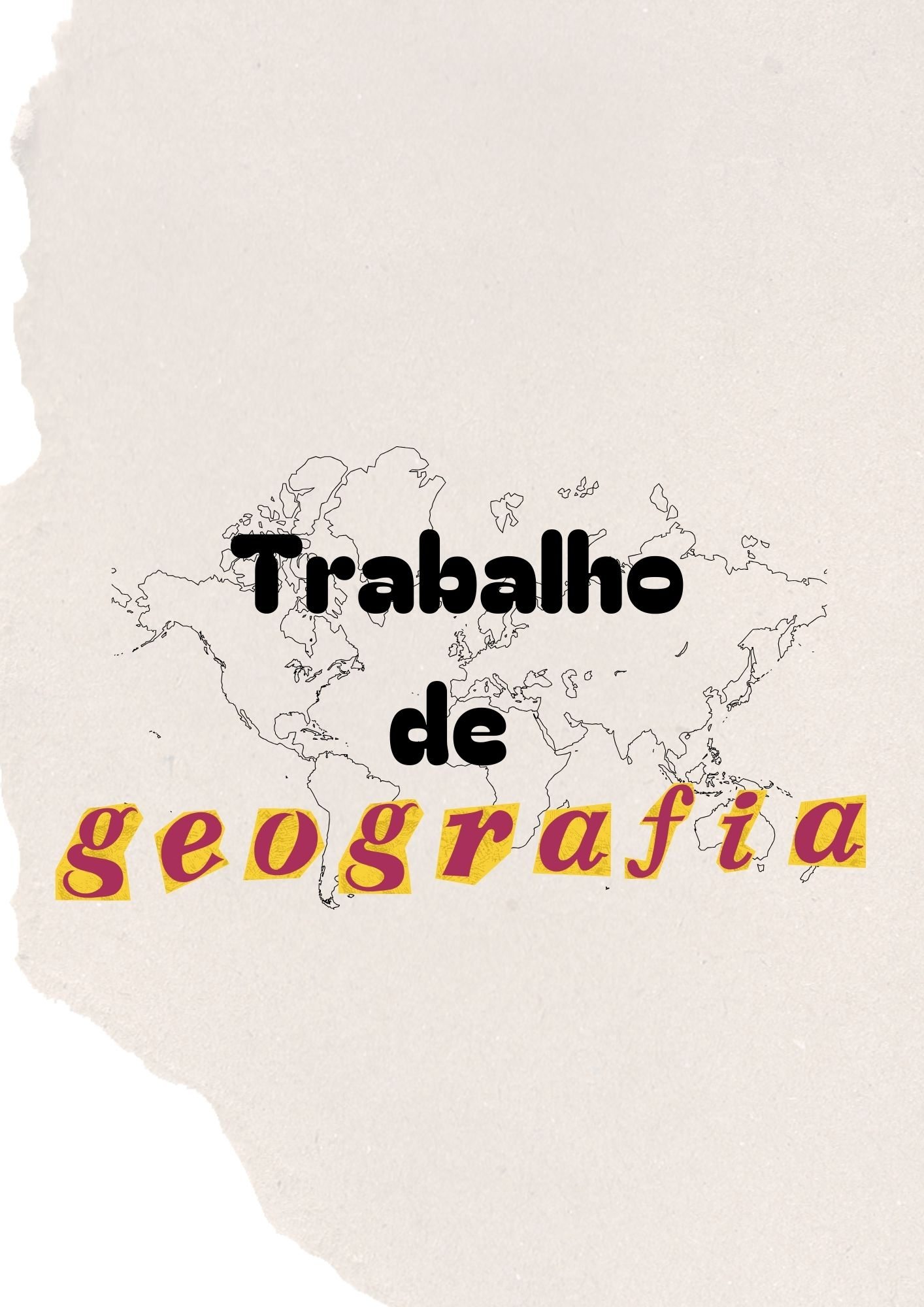 Capas de trabalho de geografia para imprimir